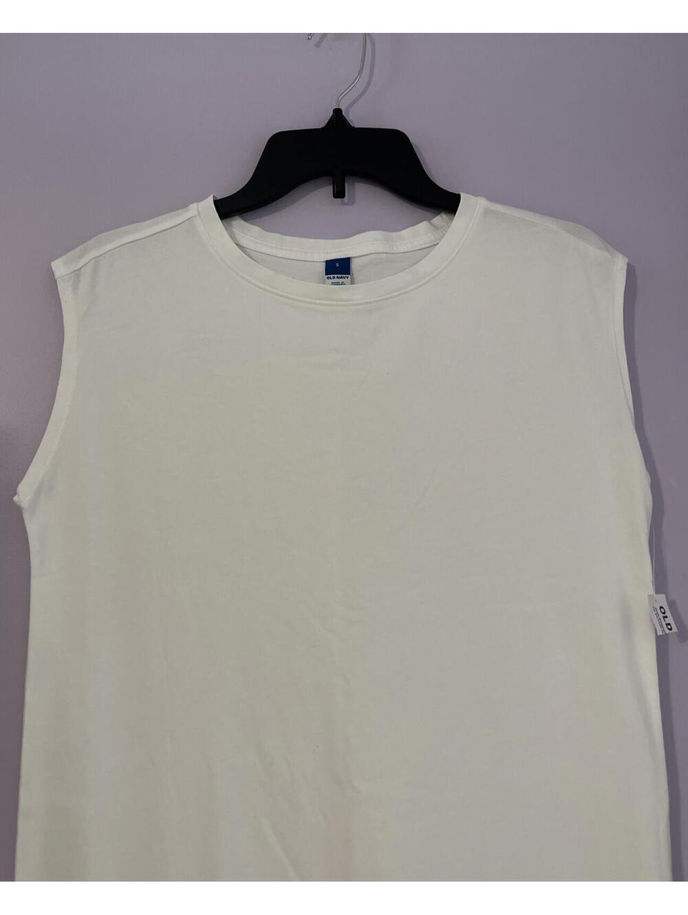 Old Navy Womens Small White Long Sleeveless Straight-Fit Cotton Dress NEW! A4008 - Picture 3 of 7
